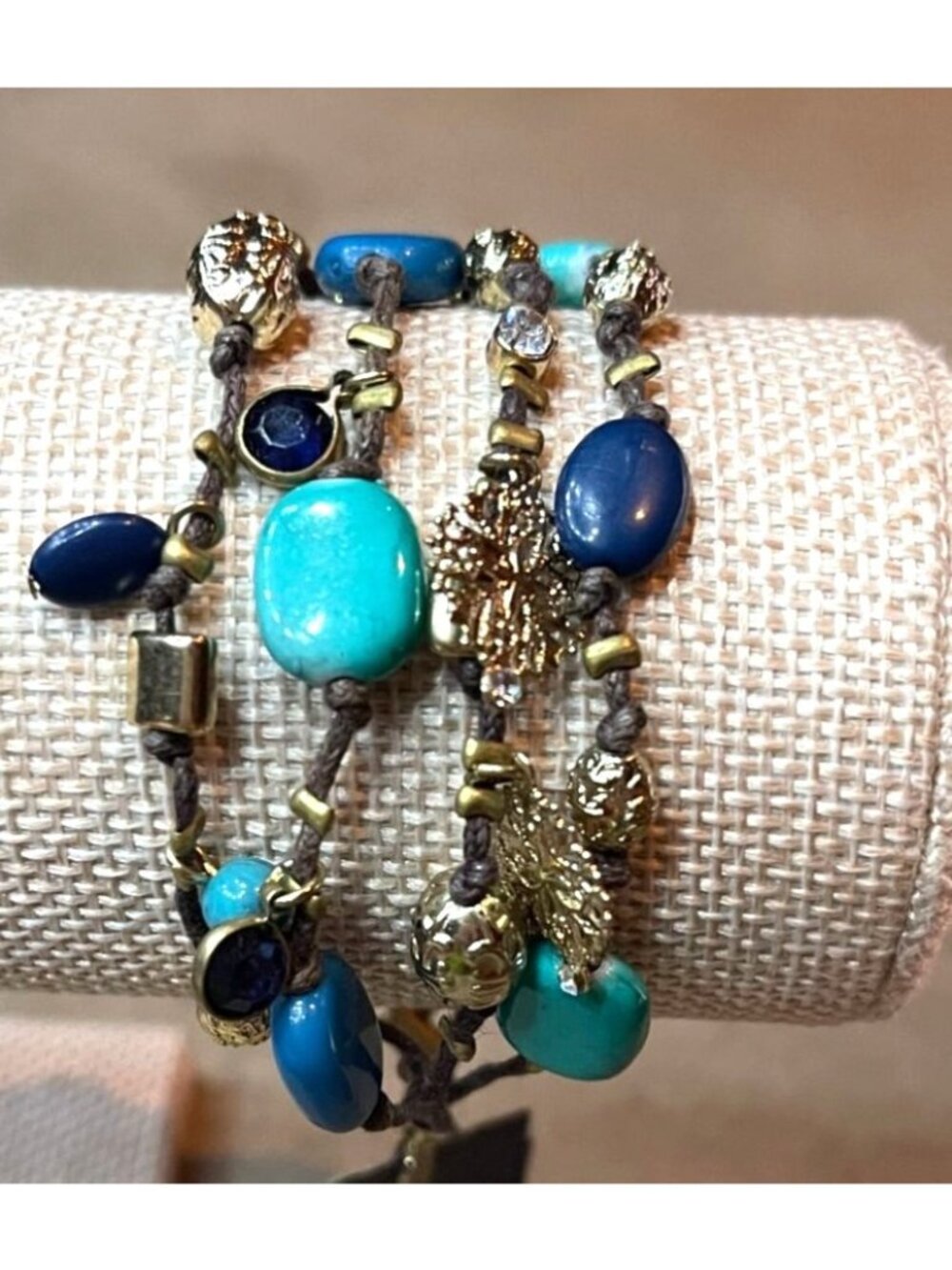 Vintage Y2K Bohemian-Style Multi Layered Beaded Wrap Bracelet Deadstock